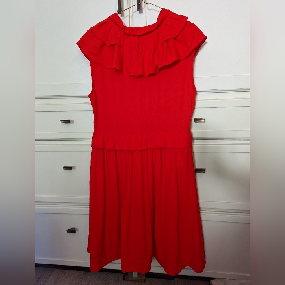 π₯ Host Pick π₯ MAJE Red Rutta Ruffled Crepe Mini Dress - Picture 6 of 16